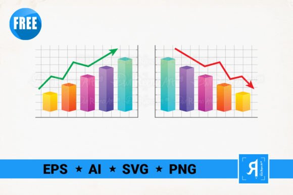 3D Infographic Color Bar Arrow Up Down Review