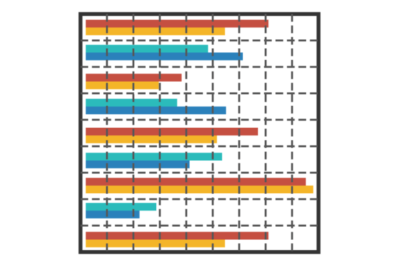 Bar Chart Color Icon for Infographics and Graphics
