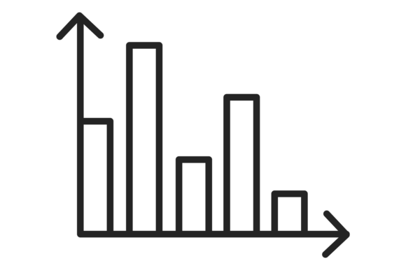 Bar Chart Line Icon for Small Business Branding