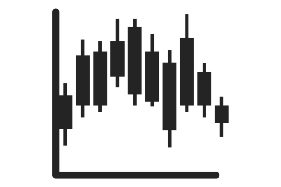 Candlestick Chart Icon for Infographics and Graphics