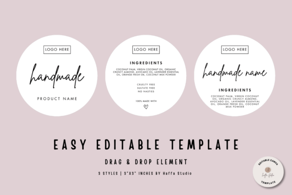 Canva Minimalist Ingredients Label for Graphics and Infographics