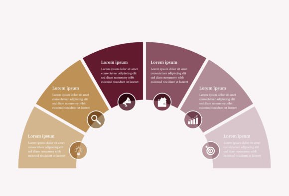 Enhance Your Content with Six Steps Half Circle Infographic Chart