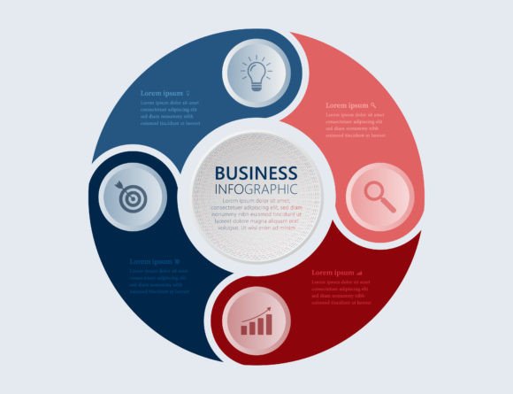 Four Steps Business Infographic Template for Graphics and Infographics
