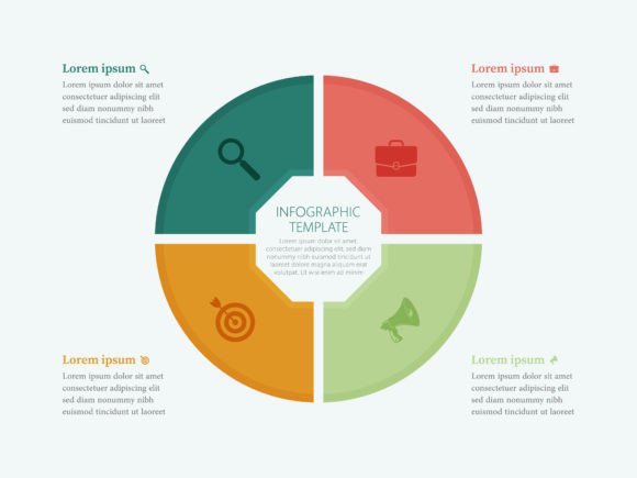 Four Steps Polygon Business Infographic Graphics
