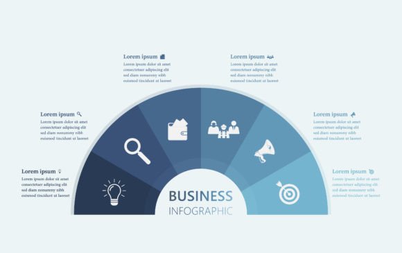 Half Circle Business Infographic for Graphic Design Projects