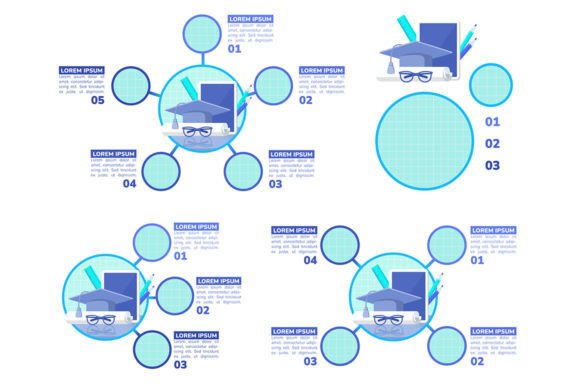 Higher Education Degree Blue Infographic Graphics