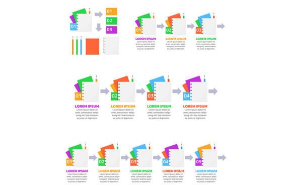 Infographic Chart Design Template Set for Modern Graphics