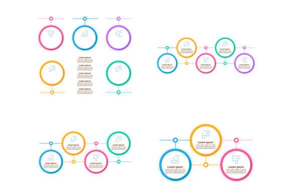 Infographic Chart Design Templates Set for Graphics and Crafts