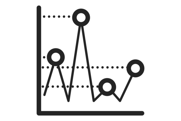 Line Chart Icon for Modern Graphics and Infographics