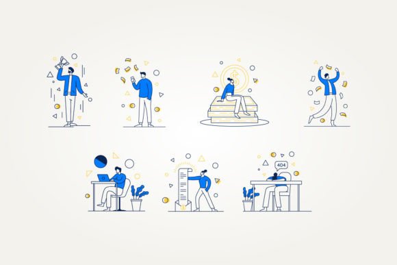 Minimalist Business Infographic Flat Vec Graphics
