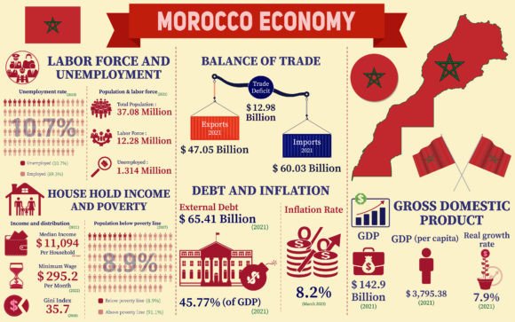 Morocco Economy Infographic Graphics for Branding
