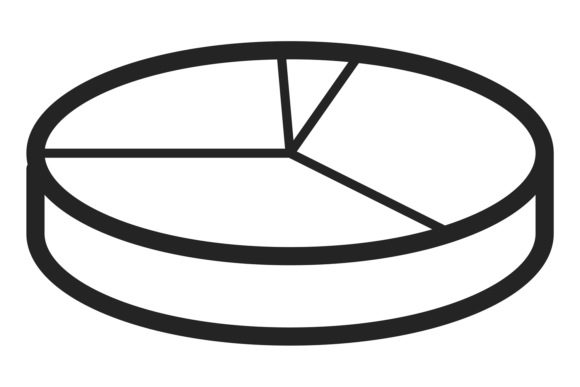 Pie Chart Icon for Financial Graphics and Infographics