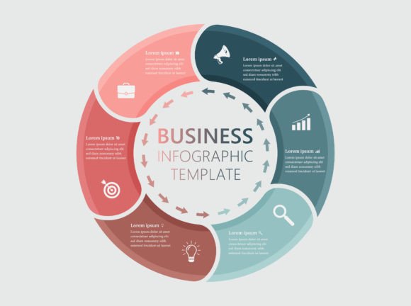 Six Steps Circle Business Infographic for Local Branding