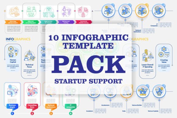 Startup Support Infographic Template Set Review