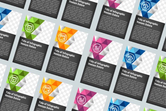 Triangle Mosaic Infographic Graphics for Handmade Creations