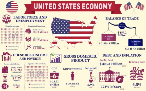 United States Economy Infographic Graphics for Branding
